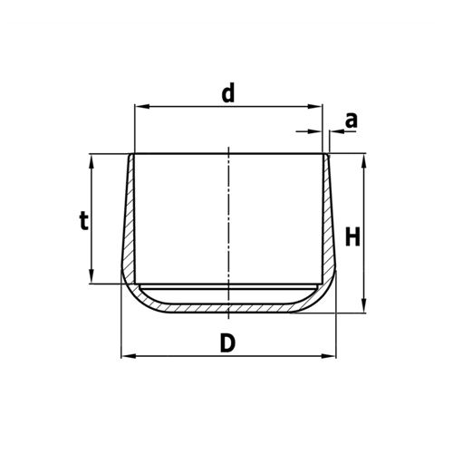 Ferrules for round tubes PVC 43-44 mm black