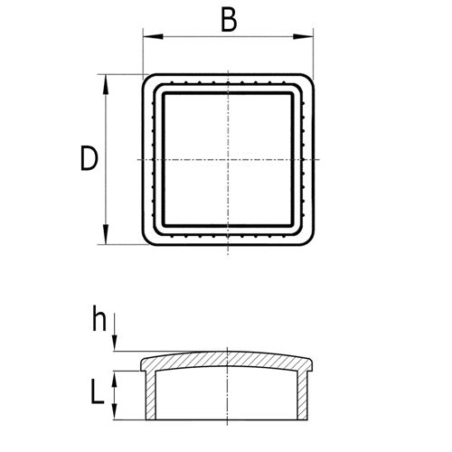 Square end cap inserts - chromed