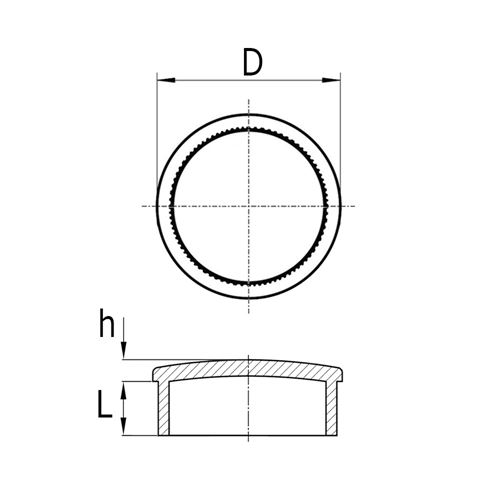 Round end cap inserts - chromed Ø25mm - 2,0mm