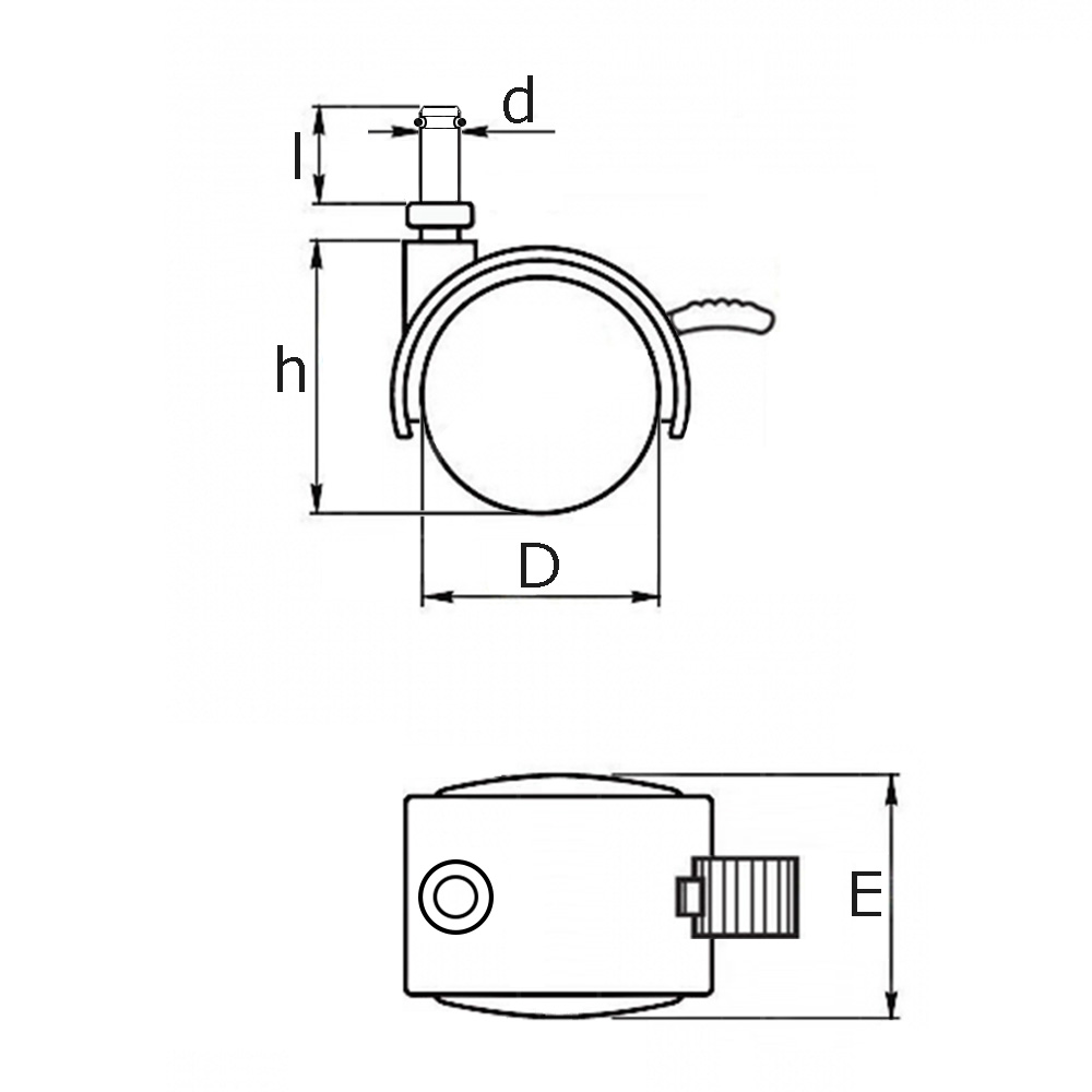 uxcell50mm Diameter PU Wheel 11mm Shank Dia Non-Brake Swiveling Caster Roller 